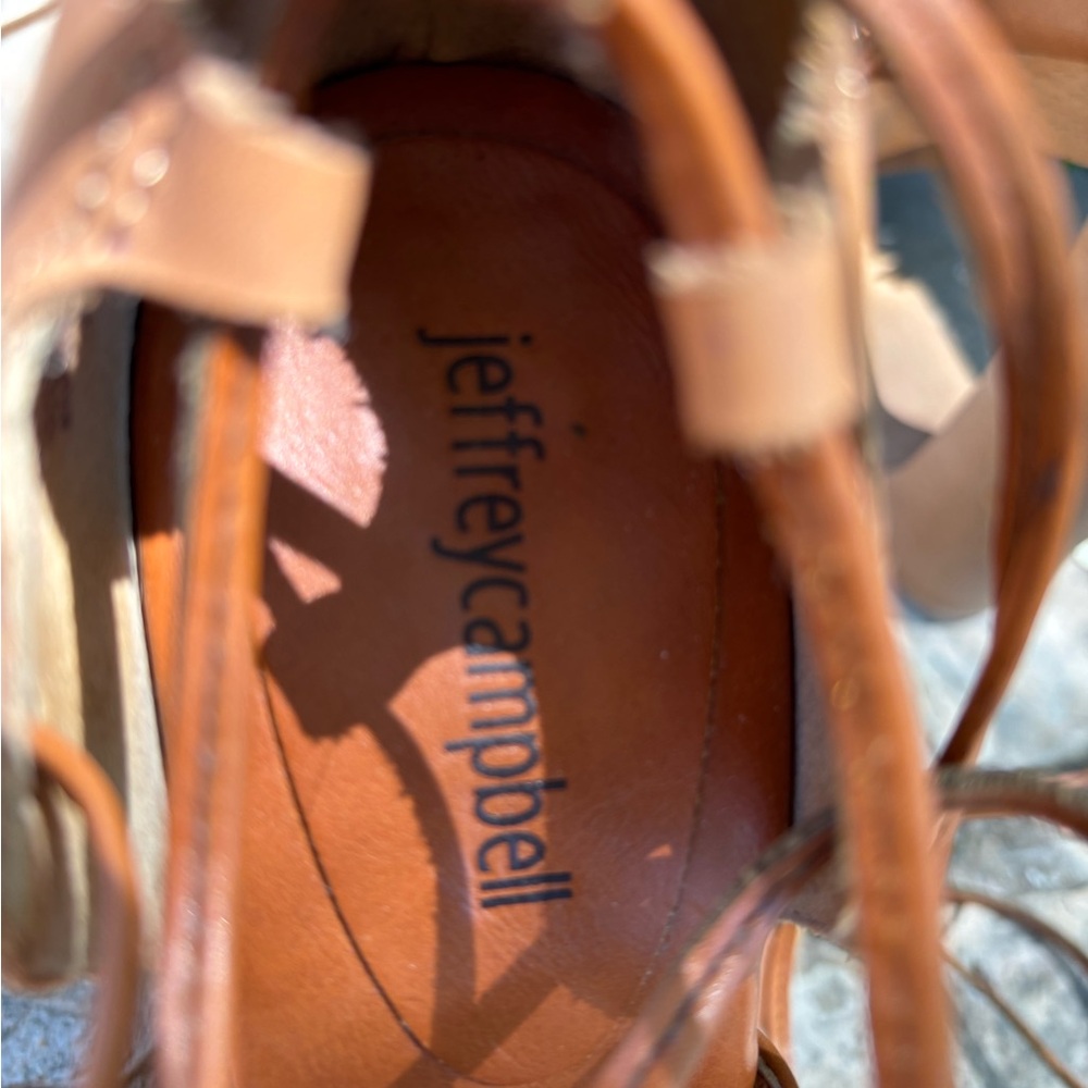 Jeffrey Campbell Sculptural Platform Heels | Lace Up Leather Sandals 7.5 - Picture 7 of 7